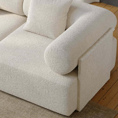 Modern Chenille Velvet Sectional Sofa With Round Arms