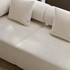 Modern Chenille Velvet Sectional Sofa With Round Arms