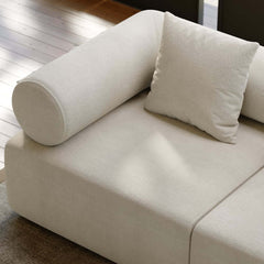 Modern Chenille Velvet Sectional Sofa With Round Arms