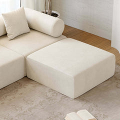 Modern Chenille Velvet Sectional Sofa With Round Arms