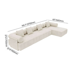 Modern Chenille Velvet Sectional Sofa With Round Arms Dimensions