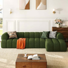 Modern Chenille Velvet Sofa Chaise - Modular Design