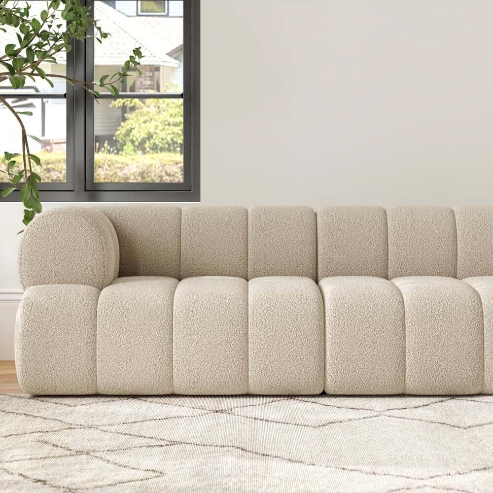 Modern Chenille Velvet Sofa Chaise - Modular Design