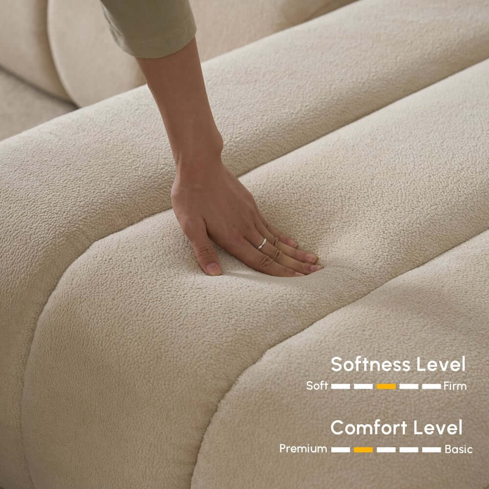 Modern Chenille Velvet Sofa Chaise - Modular Design