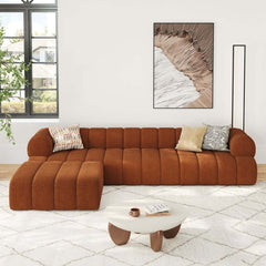 Modern Chenille Velvet Sofa Chaise - Modular Design