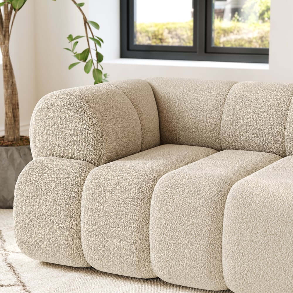 Modern Chenille Velvet Sofa Chaise - Modular Design