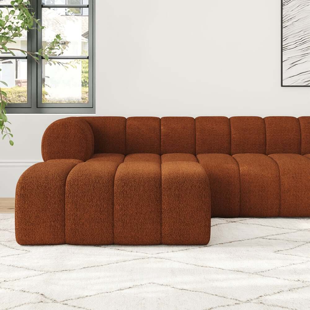 Modern Chenille Velvet Sofa Chaise - Modular Design