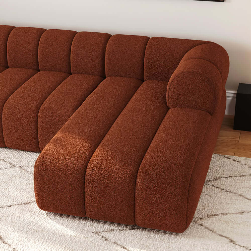 Modern Chenille Velvet Sofa Chaise - Modular Design