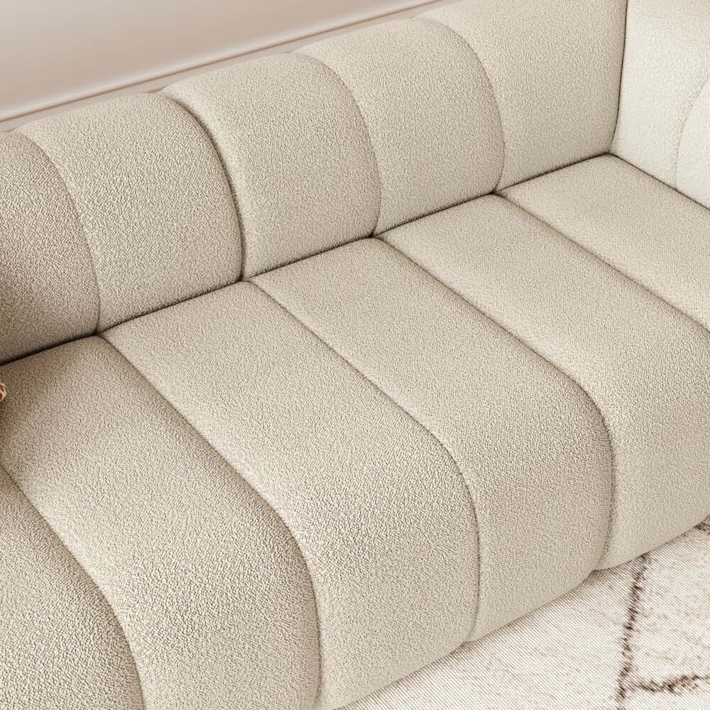 Modern Chenille Velvet Sofa Chaise - Modular Design