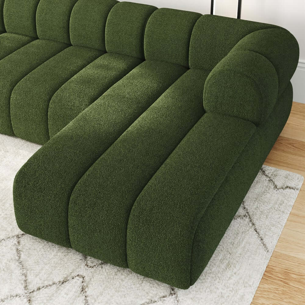 Modern Chenille Velvet Sofa Chaise - Modular Design
