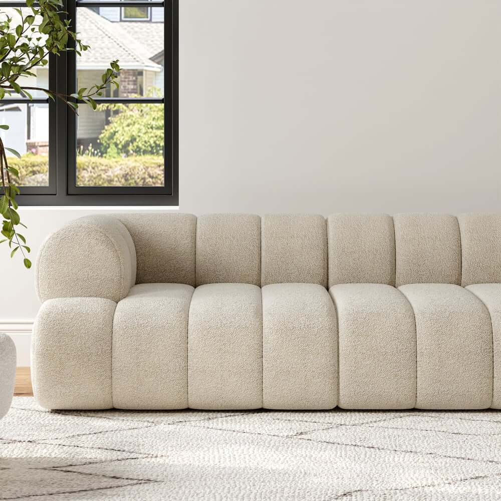 Modern Chenille Velvet Sofa Chaise - Modular Design