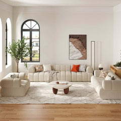 Modern Chenille Velvet Sofa Chaise - Modular Design