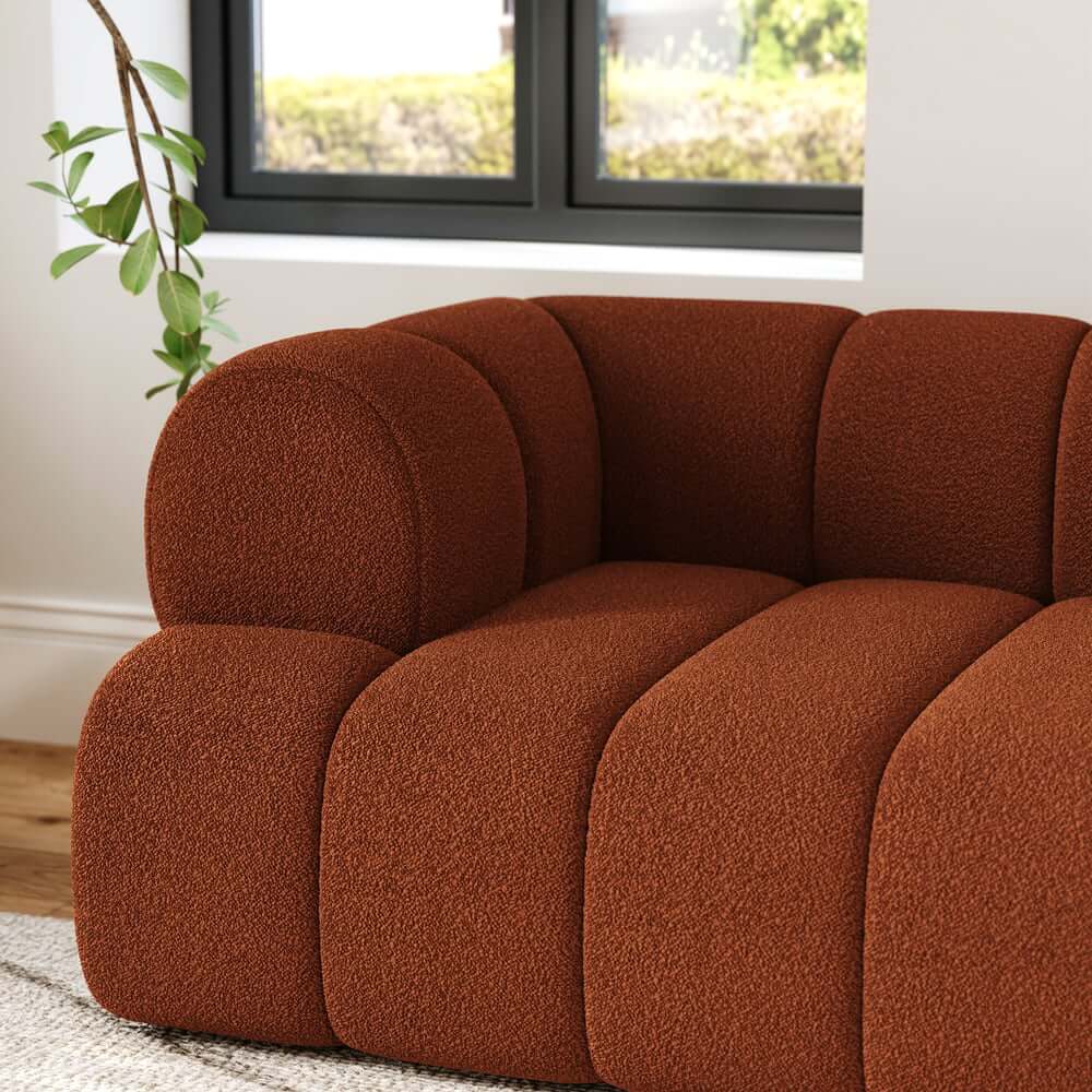 Modern Chenille Velvet Sofa Chaise - Modular Design