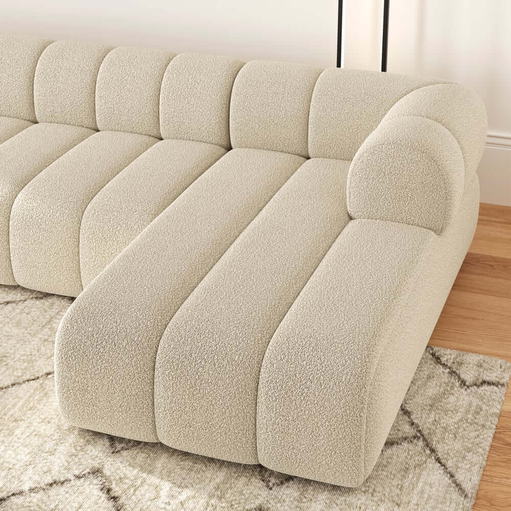 Modern Chenille Velvet Sofa Chaise - Modular Design