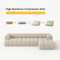 Modern Chenille Velvet Sofa Chaise - Modular Design