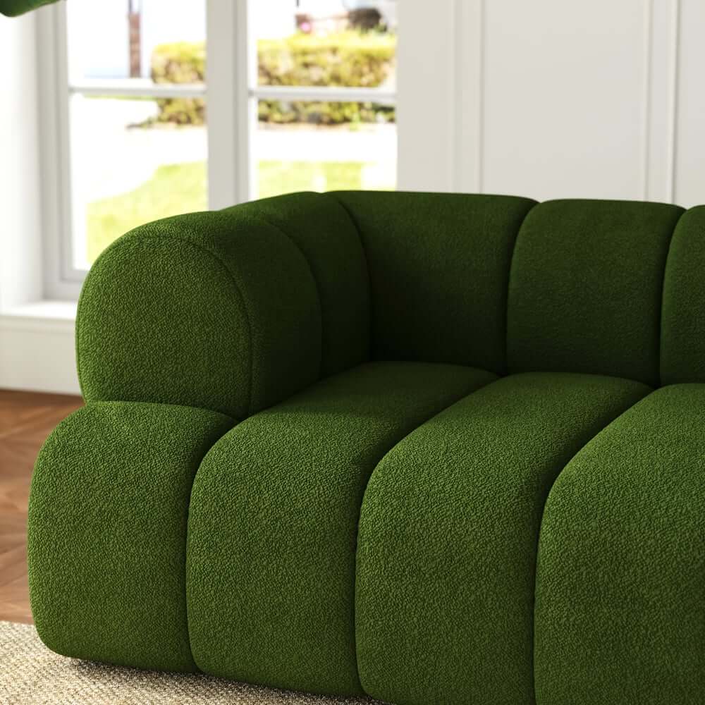 Modern Chenille Velvet Sofa Chaise - Modular Design