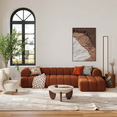 Modern Chenille Velvet Sofa Chaise - Modular Design