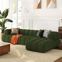 Modern Chenille Velvet Sofa Chaise - Modular Design
