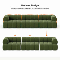 Modern Chenille Velvet Sofa Chaise - Modular Design