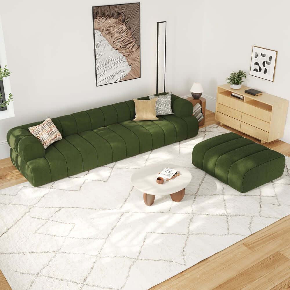 Modern Chenille Velvet Sofa Chaise - Modular Design