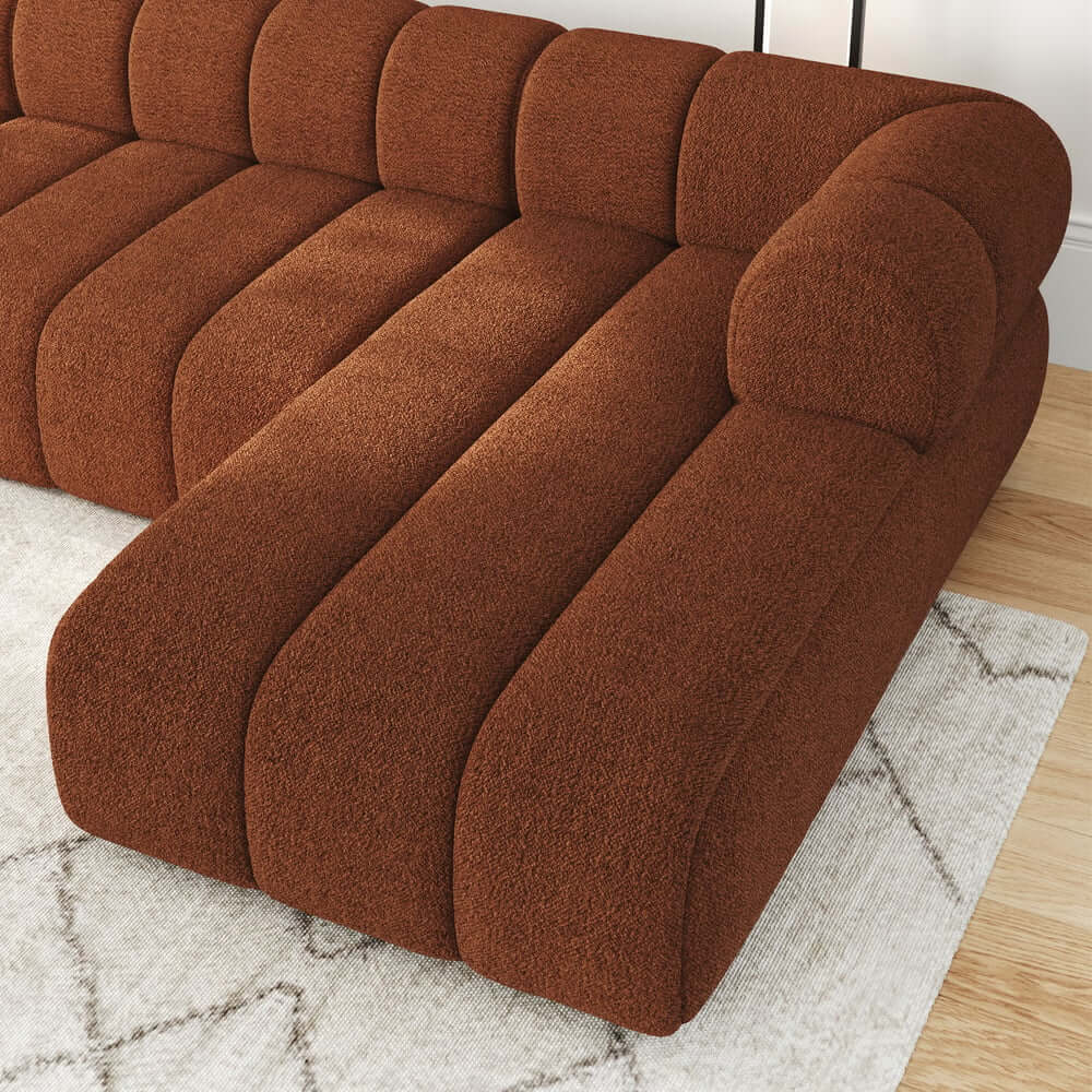 Modern Chenille Velvet Sofa Chaise - Modular Design