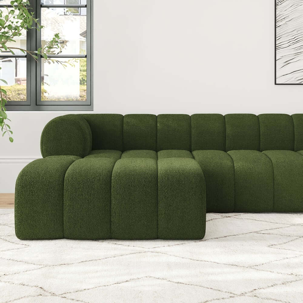 Modern Chenille Velvet Sofa Chaise - Modular Design