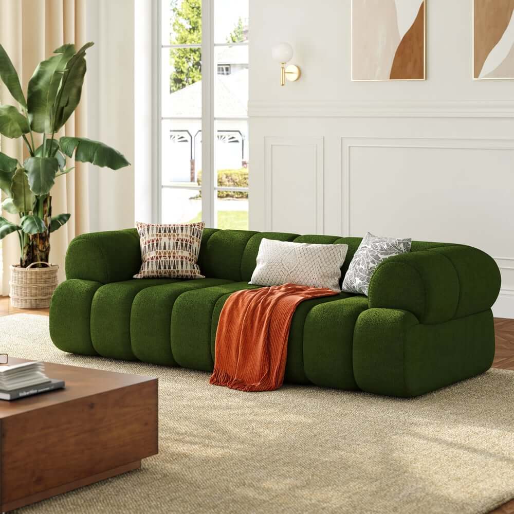 Modern Chenille Velvet Sofa Chaise - Modular Design