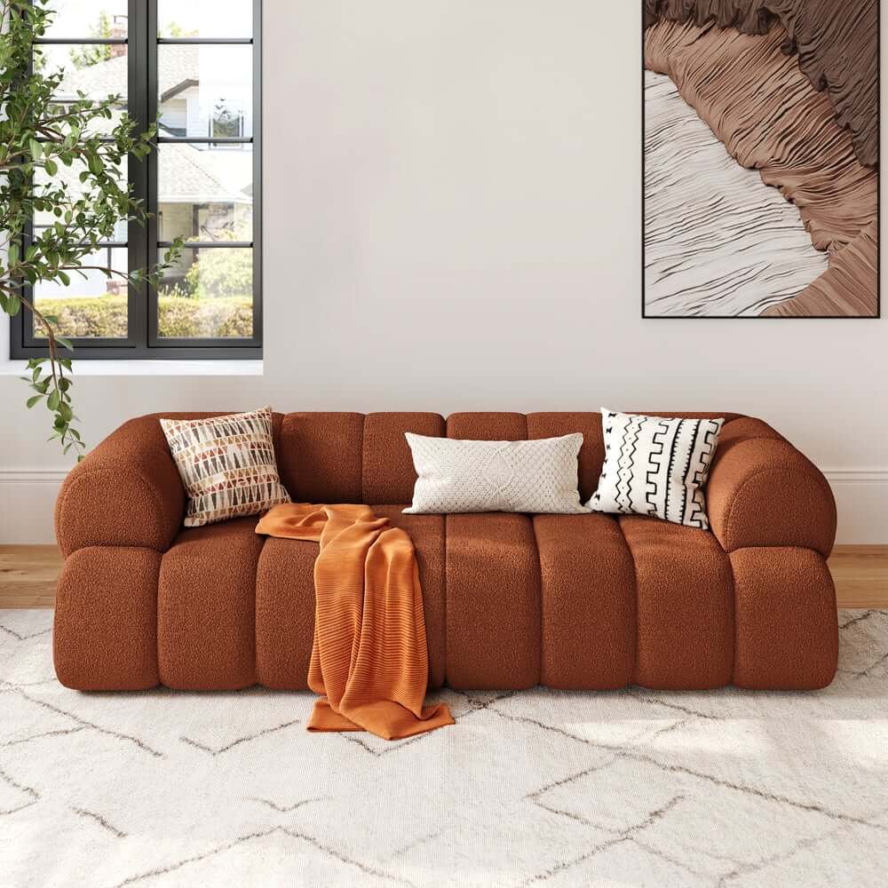 Modern Chenille Velvet Sofa Chaise - Modular Design
