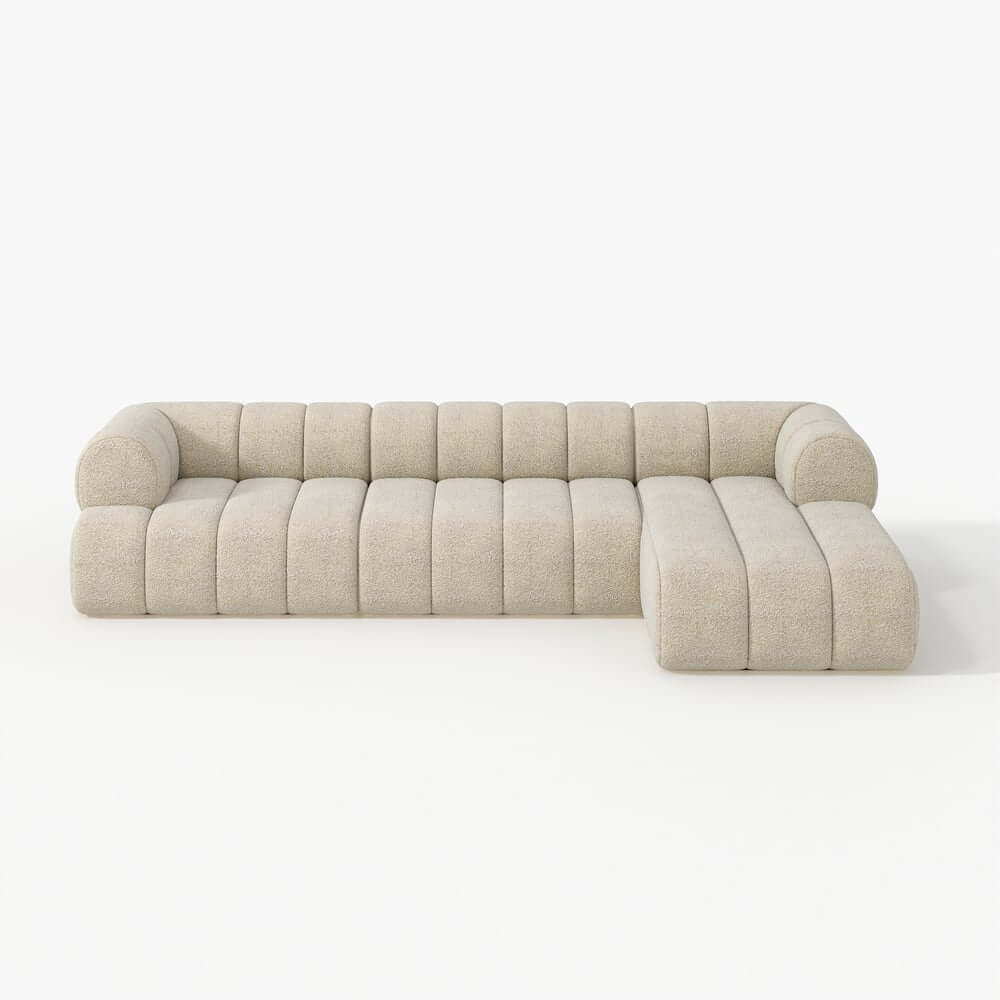 Modern Chenille Velvet Sofa Chaise - Modular Design