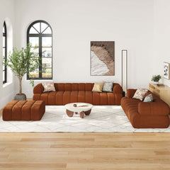 Modern Chenille Velvet Sofa Chaise - Modular Design