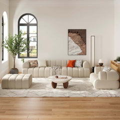 Modern Chenille Velvet Sofa Chaise - Modular Design