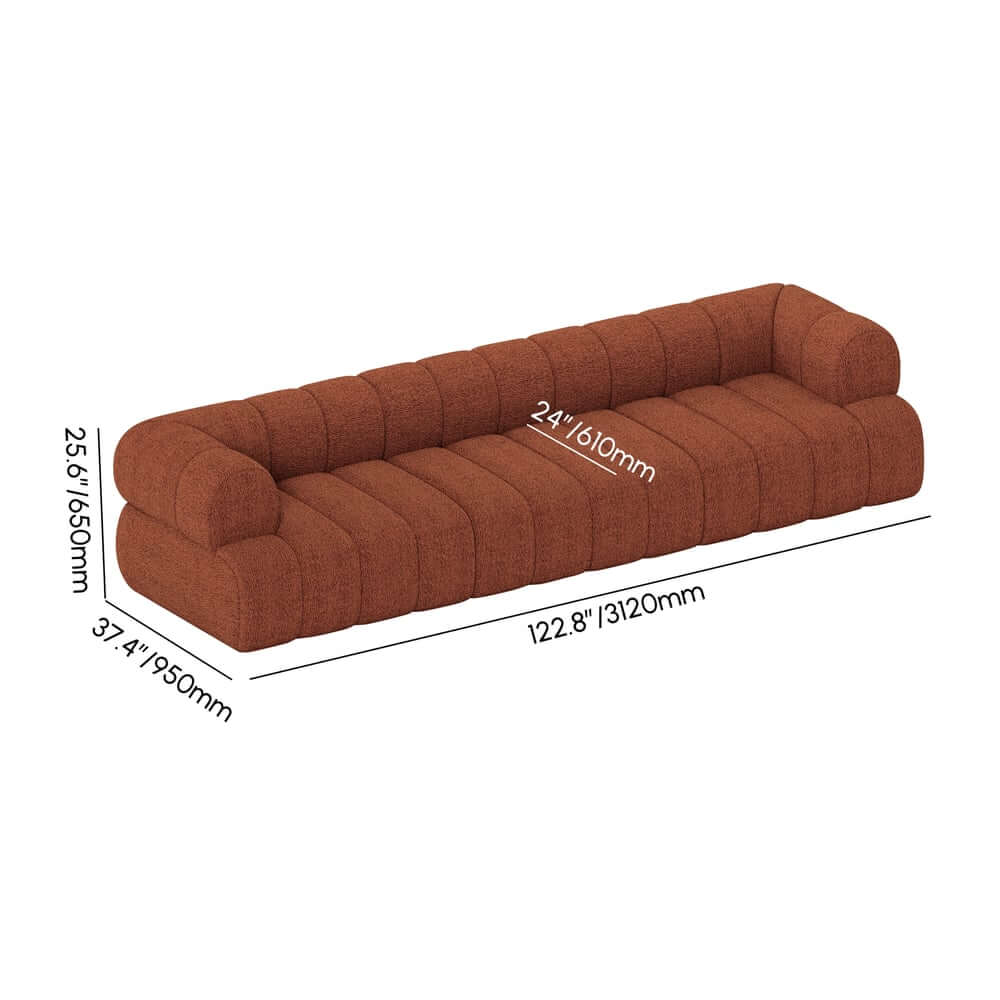Modern Chenille Velvet Sofa Chaise - Modular Design Dimensions
