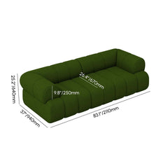 Modern Chenille Velvet Sofa Chaise - Modular Design Dimensions