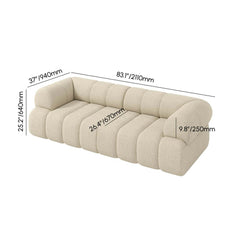 Modern Chenille Velvet Sofa Chaise - Modular Design Dimensions