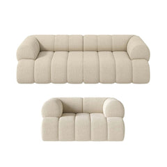 Modern Chenille Velvet Sofa Set With Ottoman - 5 Seats
