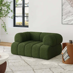 Modern Chenille Velvet Sofa Set With Ottoman - 5 Seats