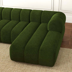 Modern Chenille Velvet Sofa Set With Ottoman - 5 Seats