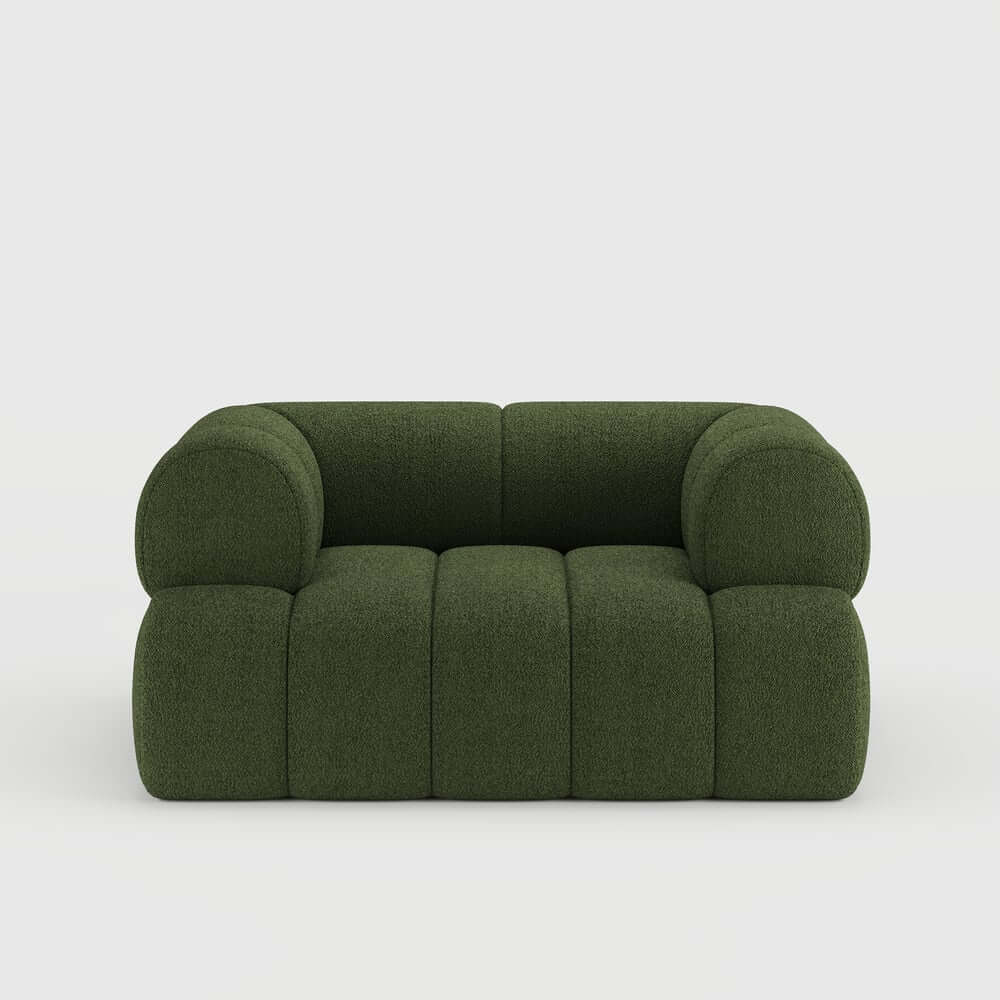 Modern Chenille Velvet Sofa Set With Ottoman - 5 Seats