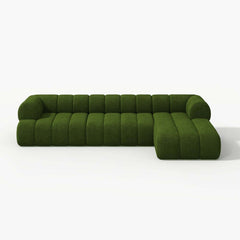 Modern Chenille Velvet Sofa Set With Ottoman - 5 Seats