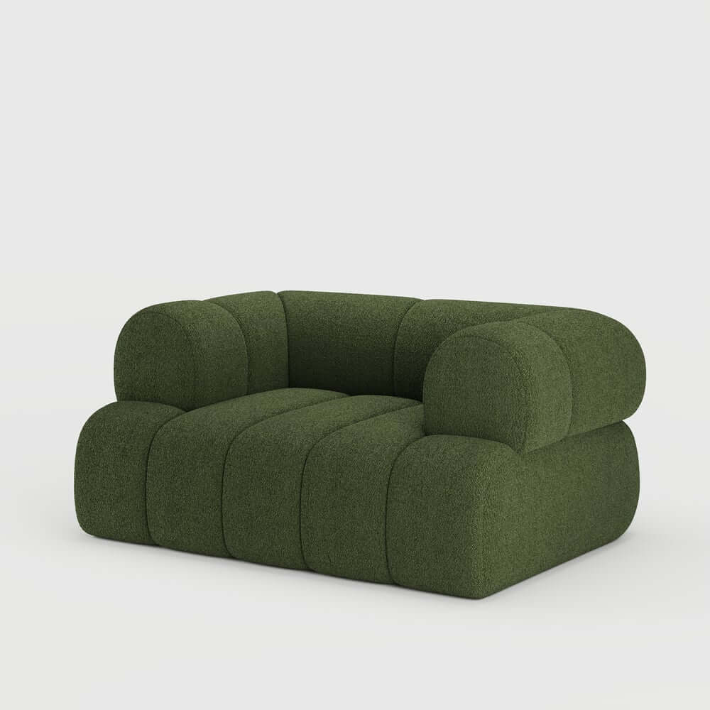 Modern Chenille Velvet Sofa Set With Ottoman - 5 Seats
