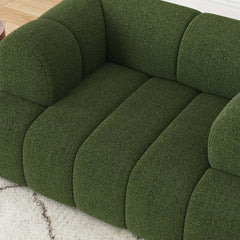 Modern Chenille Velvet Sofa Set With Ottoman - 5 Seats