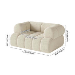 Modern Chenille Velvet Sofa Set With Ottoman - 5 Seats Dimensions