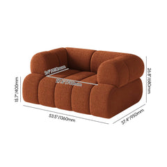 Modern Chenille Velvet Sofa Set With Ottoman - 5 Seats Dimensions