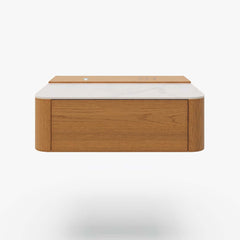 Modern Cherry Nightstand With Sintered Stone Top & LED Light