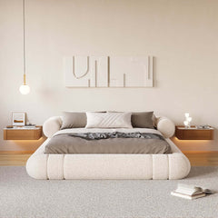 Modern Cherry Nightstand With Sintered Stone Top & LED Light