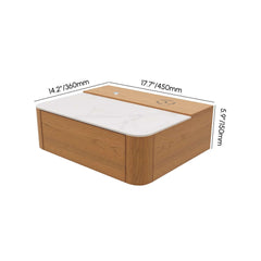 Modern Cherry Nightstand With Sintered Stone Top & LED Light Dimensions