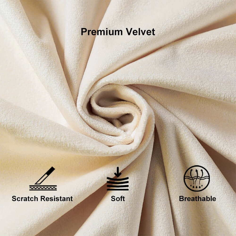 Modern Chesterfield Beige Velvet Sofa With Gold Legs