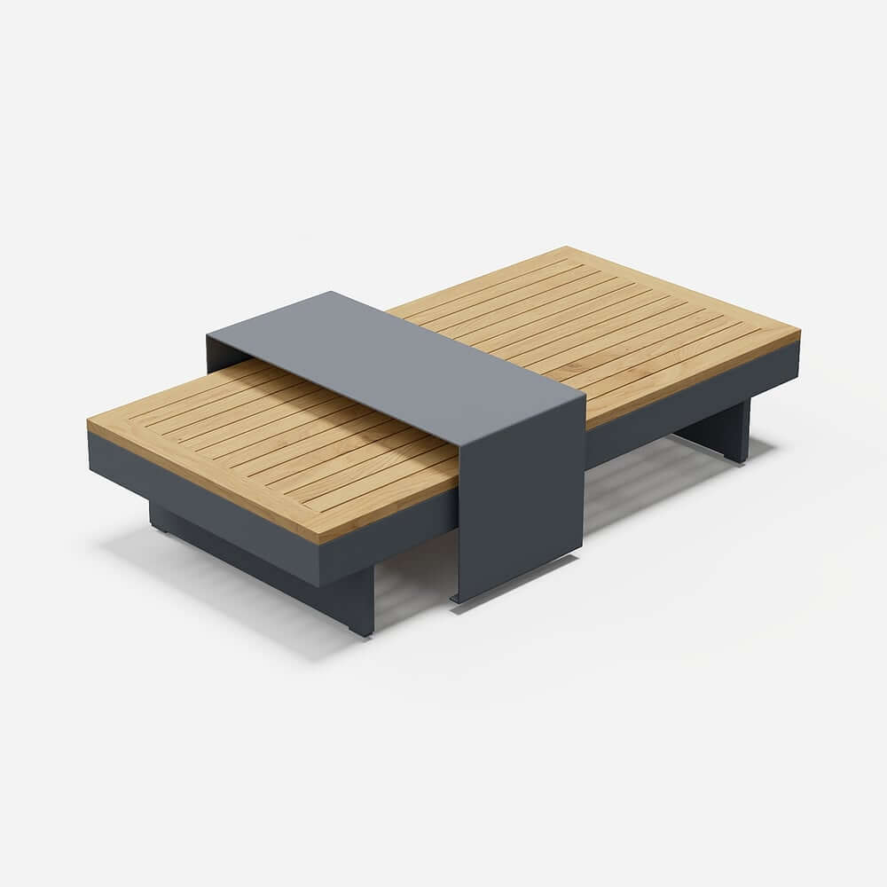 Modern Chesterfield Outdoor Sofa Set with Fire Pit and Adjustable Backrest