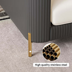 Modern Chesterfield Sofa in Nappa Leather with Gold Legs