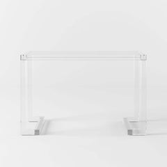Modern Clear Acrylic Desk with Tempered Glass Top